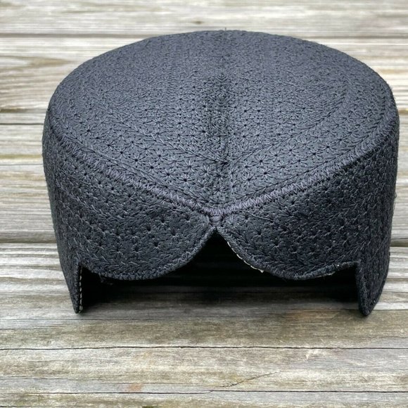 Sindhi Men Hat Round Front Cut Traditional Embroidery Black Cap Topi Hat New - Picture 10 of 11